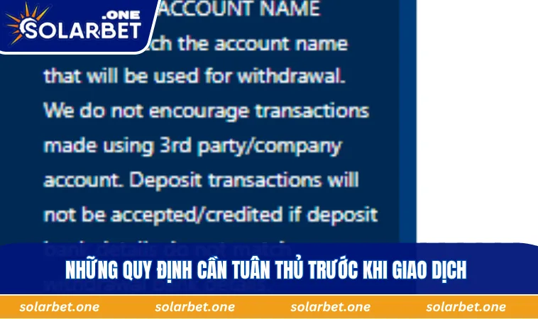 Những quy định cần tuân thủ trước khi giao dịch