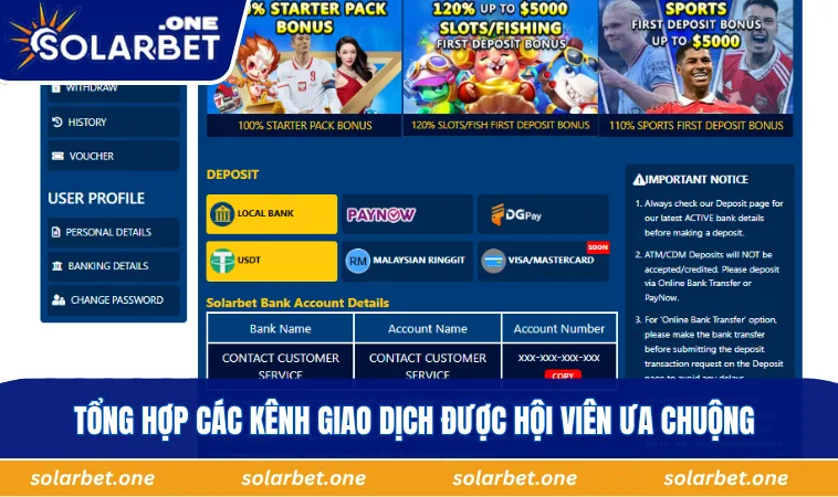 Tổng hợp các kênh giao dịch được hội viên ưa chuộng