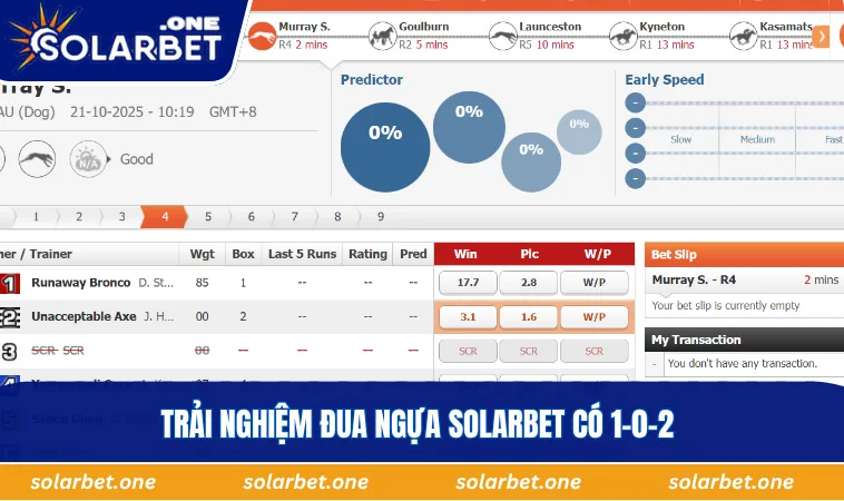 Trải nghiệm đua ngựa SOLARBET có 1-0-2