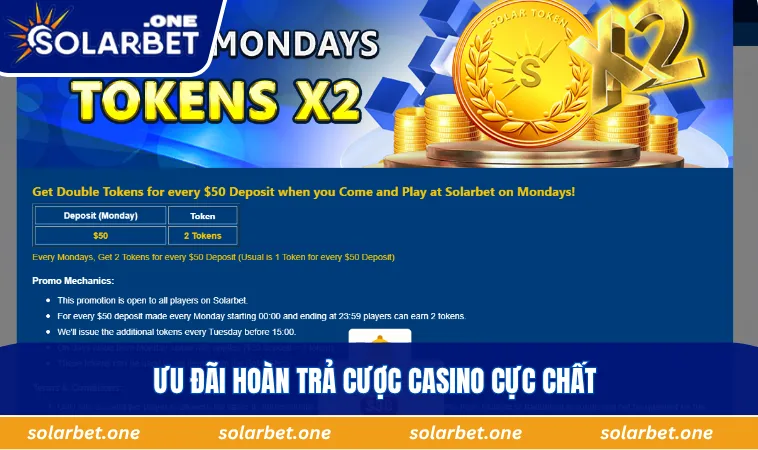 Ưu đãi hoàn trả cược casino cực chất